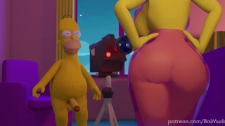 320px x 180px - THE SIMPSONS Marge and Homer make a SEXTAPE porn parody - Rule 34 Video